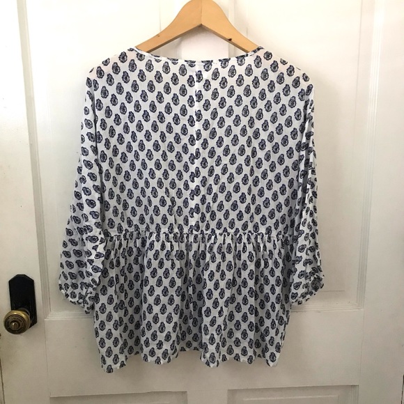 Soft Joie Ulyana gauze printed peasant blouse RUNS LARGE - Picture 4 of 13